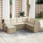 Preview: ARDEBO.de - 7-tlg. Garten-Sofagarnitur mit Kissen Beige Poly Rattan