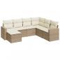 Preview: 7-tlg. Garten-Sofagarnitur mit Kissen Beige Poly Rattan