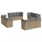 Preview: 12-tlg. Garten-Sofagarnitur mit Kissen Beige Poly Rattan