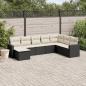 Preview: ARDEBO.de - 8-tlg. Garten-Sofagarnitur mit Kissen Schwarz Poly Rattan