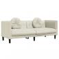 Preview: ARDEBO.de - Sofa mit Kissen 3-Sitzer Creme Samt