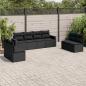 Preview: ARDEBO.de - 8-tlg. Garten-Sofagarnitur mit Kissen Schwarz Poly Rattan