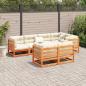 Preview: 7-tlg. Garten-Sofagarnitur Wachsbraun Massivholz Kiefer