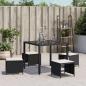 Preview: Gartenhocker mit Kissen 4 Stk. Schwarz 40x40x35 cm Poly Rattan