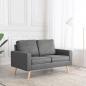 Preview: ARDEBO.de - 2-Sitzer-Sofa Hellgrau Stoff