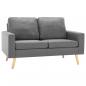 Preview: 2-Sitzer-Sofa Hellgrau Stoff