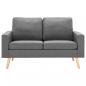 Preview: 2-Sitzer-Sofa Hellgrau Stoff