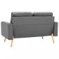 Preview: 2-Sitzer-Sofa Hellgrau Stoff