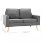 Preview: 2-Sitzer-Sofa Hellgrau Stoff