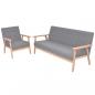 Preview: ARDEBO.de - Sofa-Set 2-tlg. Stoff Hellgrau