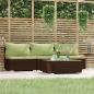 Preview: ARDEBO.de - 4-tlg. Garten-Lounge-Set mit Kissen Braun Poly Rattan