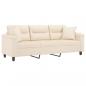 Preview: 3-Sitzer-Sofa mit Kissen Beige 180 cm Mikrofasergewebe