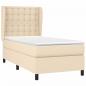 Preview: Boxspringbett mit Matratze Creme 80x200 cm Stoff