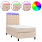 Preview: Boxspringbett mit Matratze & LED Cappuccino-Braun 80x200cm