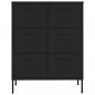 Preview: Schubladenschrank Schwarz 80x35x101,5 cm Stahl    