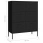 Preview: Schubladenschrank Schwarz 80x35x101,5 cm Stahl    