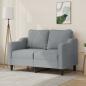 Preview: ARDEBO.de - 2-Sitzer-Sofa Hellgrau 120 cm Stoff