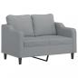 Preview: 2-Sitzer-Sofa Hellgrau 120 cm Stoff