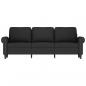 Preview: 3-Sitzer-Sofa Schwarz 180 cm Samt