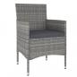 Preview: 5-tlg. Garten-Bistro-Set Poly Rattan und Hartglas Grau 