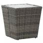 Preview: 5-tlg. Garten-Bistro-Set Poly Rattan und Hartglas Grau 