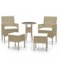 Preview: 5-tlg. Garten-Lounge-Set Poly Rattan Beige