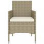 Preview: 5-tlg. Garten-Lounge-Set Poly Rattan Beige