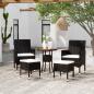 Preview: ARDEBO.de - 5-tlg. Garten-Lounge-Set Poly Rattan Schwarz