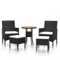 Preview: 5-tlg. Garten-Lounge-Set Poly Rattan Schwarz