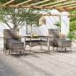 Preview: ARDEBO.de - 5-tlg. Garten-Essgruppe Poly Rattan und Hartglas Grau