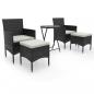 Preview: 5-tlg. Garten-Bistro-Set Poly Rattan und Hartglas Schwarz 