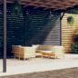 Preview: ARDEBO.de - 8-tlg. Garten-Lounge-Set mit Creme Kissen Massivholz Kiefer