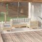 Preview: ARDEBO.de - 5-tlg. Garten-Lounge-Set mit Creme Kissen Kiefernholz