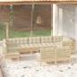 Preview: ARDEBO.de - 9-tlg. Garten-Lounge-Set mit Creme Kissen Massivholz Kiefer