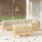 Preview: ARDEBO.de - 7-tlg. Garten-Lounge-Set mit Creme Kissen Massivholz Kiefer