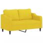 Preview: 2-Sitzer-Sofa Hellgelb 140 cm Stoff