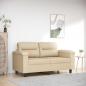 Preview: ARDEBO.de - 2-Sitzer-Sofa Creme 120 cm Mikrofasergewebe