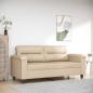 Preview: ARDEBO.de - 2-Sitzer-Sofa Creme 140 cm Mikrofasergewebe