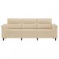 Preview: 3-Sitzer-Sofa Creme 180 cm Mikrofasergewebe