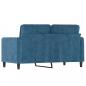 Preview: 2-Sitzer-Sofa Blau 120 cm Samt