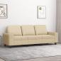 Preview: ARDEBO.de - 3-Sitzer-Sofa Creme 180 cm Stoff