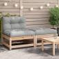 Preview: ARDEBO.de - Gartensofa ohne Armlehnen mit Kissen und Hocker