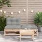 Preview: Gartensofa ohne Armlehnen mit Kissen und Hocker