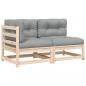 Preview: Gartensofa mit Kissen 2-Sitzer Massivholz Kiefer