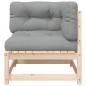 Preview: Gartensofa mit Kissen 2-Sitzer Massivholz Kiefer