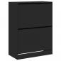 Preview: Schuhschrank mit 2 Klappen Schwarz 80x42x108 cm