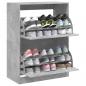 Preview: Schuhschrank mit 2 Klappen Betongrau 80x42x108 cm