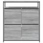 Preview: Schuhschrank mit 4 Klappen Grau Sonoma 100x34x112 cm