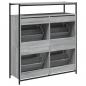 Preview: Schuhschrank mit 4 Klappen Grau Sonoma 100x34x112 cm