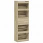 Preview: Schuhschrank mit 4 Klappen Sonoma-Eiche 60x34x187,5 cm